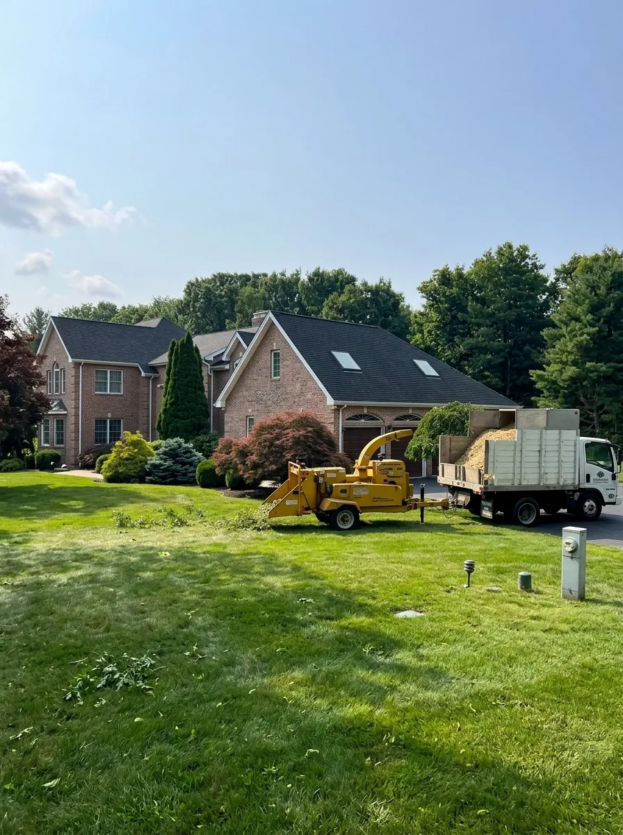 large tree removal Connecticut backyard